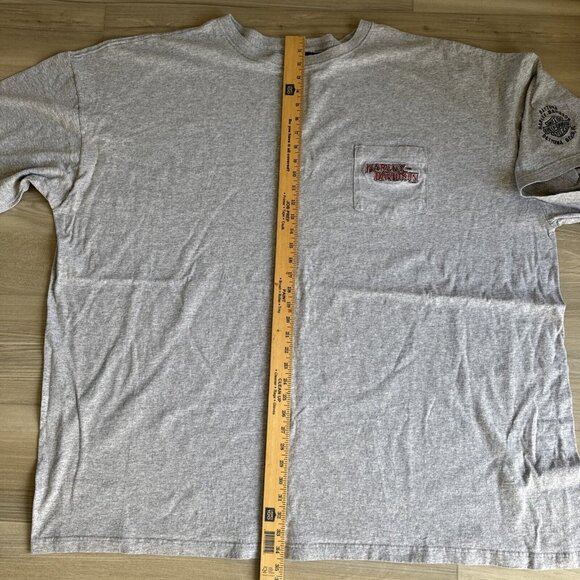 Vintage Made In USA Harley Davidson Pocket‎ Shirt Gray Grey 6XL Daytona Beach - Picture 7 of 8